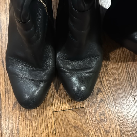 Michael Kors black leather tall wedge boots with elastic calf size 7 - Picture 8 of 9